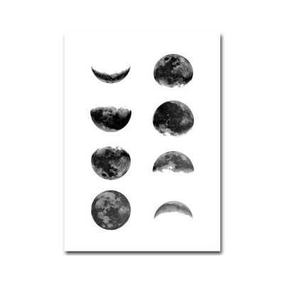 Affiche Phases de la Lune (Noir & Blanc) - Mystic Soul