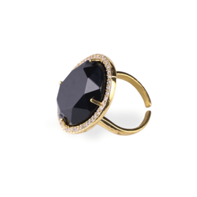 Bague agate noire hot sale