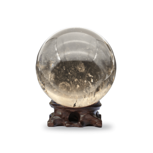 boule de cristal divinatoire quartz fumé